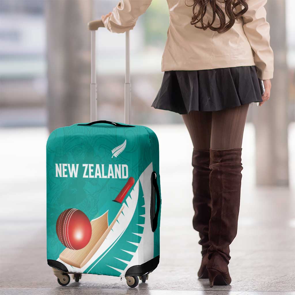 New Zealand Cricket Luggage Cover Kiwi Birds Haka Dance Turquoise Fern Sporty Style