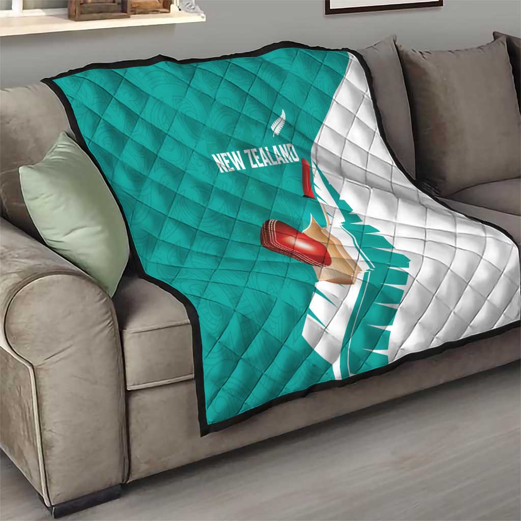 New Zealand Cricket Quilt Kiwi Birds Haka Dance Turquoise Fern Sporty Style LT03 - Polynesian Pride