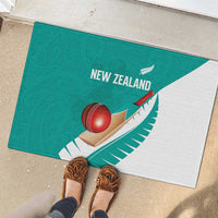 New Zealand Cricket Rubber Doormat Kiwi Birds Haka Dance Turquoise Fern Sporty Style LT03 - Polynesian Pride