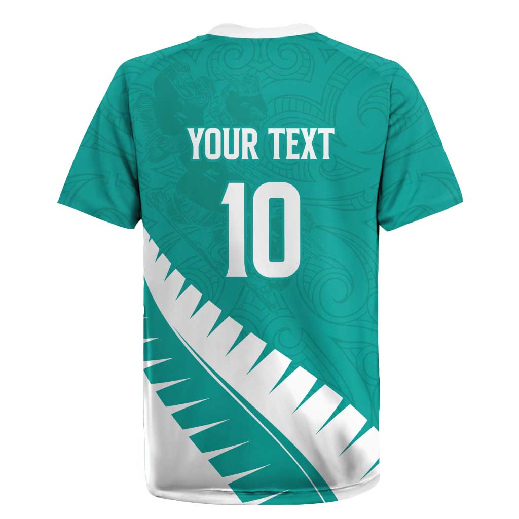 Custom New Zealand Cricket Rugby Jersey Kiwi Birds Haka Dance Turquoise Fern Sporty Style LT03 - Polynesian Pride