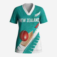Custom New Zealand Cricket Scrub Top Kiwi Birds Haka Dance Turquoise Fern Sporty Style LT03 Adult Turquoise - Polynesian Pride