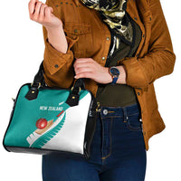 New Zealand Cricket Shoulder Handbag Kiwi Birds Haka Dance Turquoise Fern Sporty Style LT03 - Polynesian Pride
