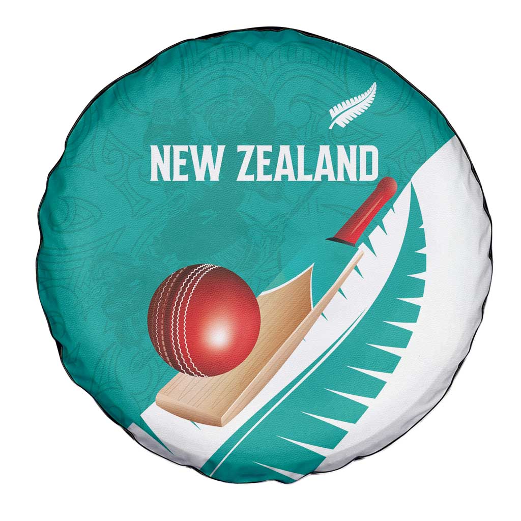 New Zealand Cricket Spare Tire Cover Kiwi Birds Haka Dance Turquoise Fern Sporty Style LT03 - Polynesian Pride