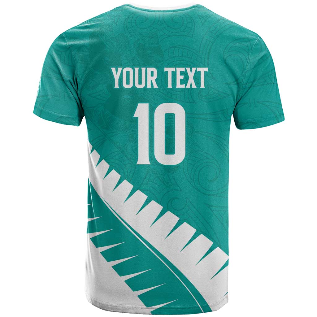 Custom New Zealand Cricket T Shirt Kiwi Birds Haka Dance Turquoise Fern Sporty Style LT03 - Polynesian Pride