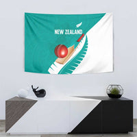 New Zealand Cricket Tapestry Kiwi Birds Haka Dance Turquoise Fern Sporty Style