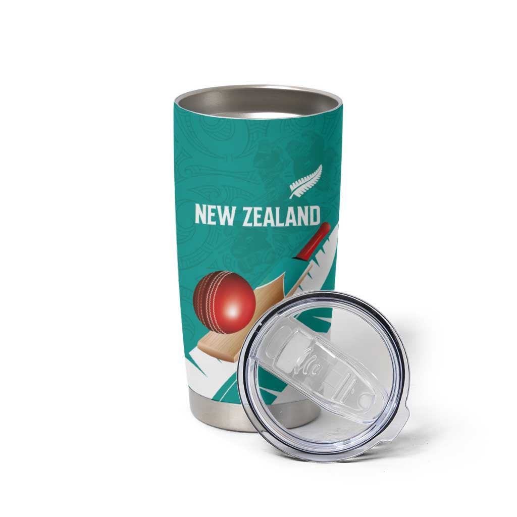 Custom New Zealand Cricket Tumbler Cup Kiwi Birds Haka Dance Turquoise Fern Sporty Style LT03 - Polynesian Pride