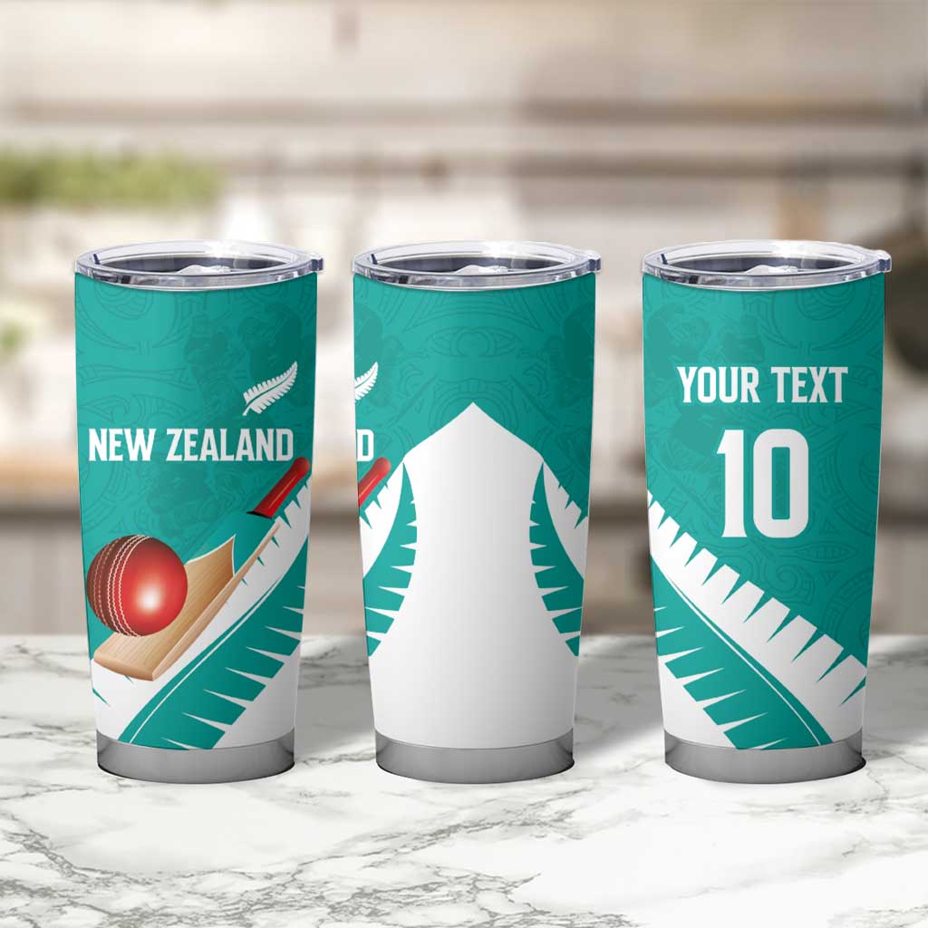 Custom New Zealand Cricket Tumbler Cup Kiwi Birds Haka Dance Turquoise Fern Sporty Style LT03 - Polynesian Pride