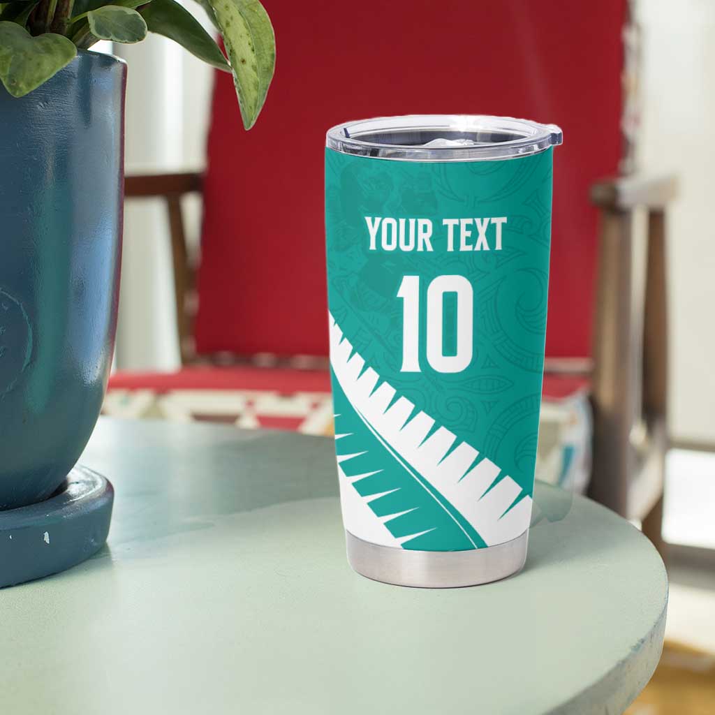 Custom New Zealand Cricket Tumbler Cup Kiwi Birds Haka Dance Turquoise Fern Sporty Style LT03 - Polynesian Pride