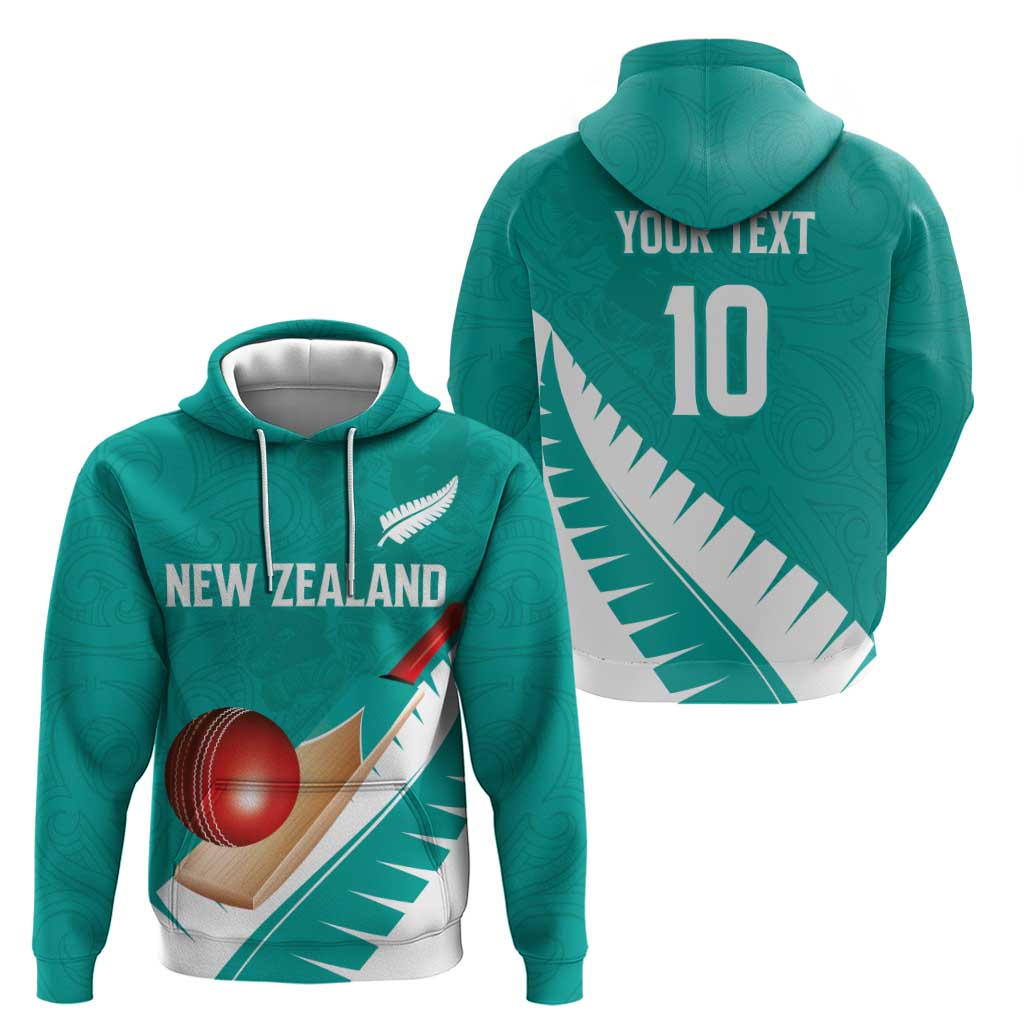 Custom New Zealand Cricket Zip Hoodie Kiwi Birds Haka Dance Turquoise Fern Sporty Style LT03 - Polynesian Pride