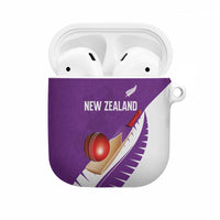 New Zealand Cricket AirPods Case Kiwi Birds Haka Dance Purple Fern Sporty Style LT03 Purple - Polynesian Pride