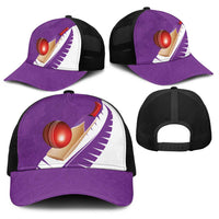New Zealand Cricket Baseball Net Cap Kiwi Birds Haka Dance Purple Fern Sporty Style LT03 - Polynesian Pride