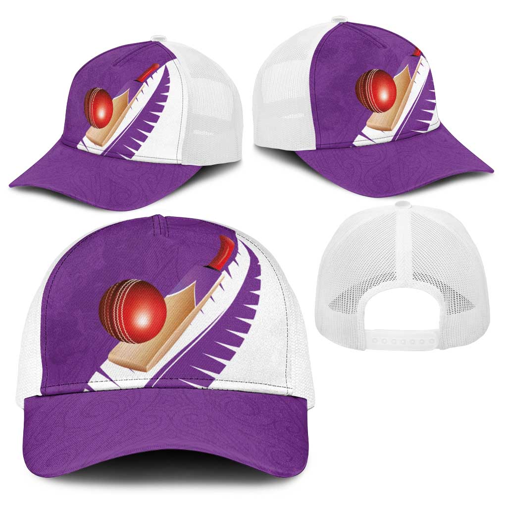 New Zealand Cricket Baseball Net Cap Kiwi Birds Haka Dance Purple Fern Sporty Style LT03 - Polynesian Pride