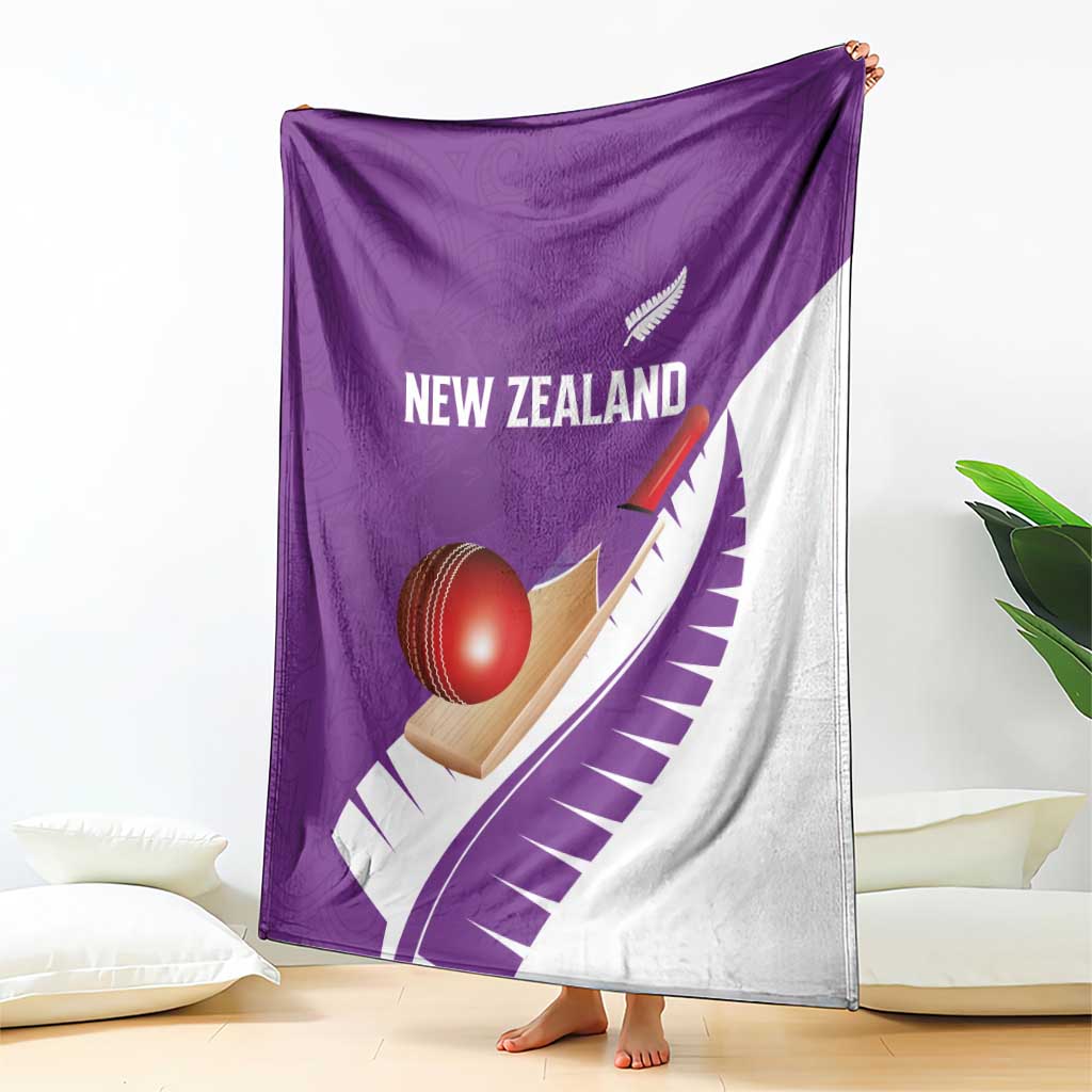 New Zealand Cricket Blanket Kiwi Birds Haka Dance Purple Fern Sporty Style LT03 - Polynesian Pride