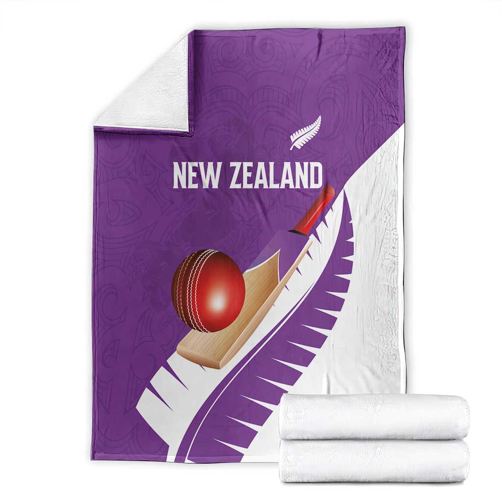 New Zealand Cricket Blanket Kiwi Birds Haka Dance Purple Fern Sporty Style LT03 - Polynesian Pride
