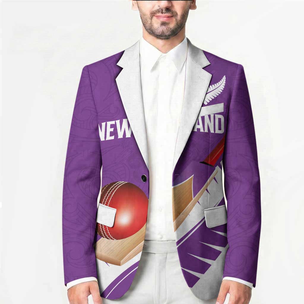 Custom New Zealand Cricket Blazer Kiwi Birds Haka Dance Purple Fern Sporty Style LT03 - Polynesian Pride