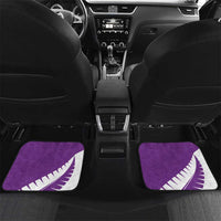 Custom New Zealand Cricket Car Mats Kiwi Birds Haka Dance Purple Fern Sporty Style LT03 Set 2pcs - Back Purple - Polynesian Pride
