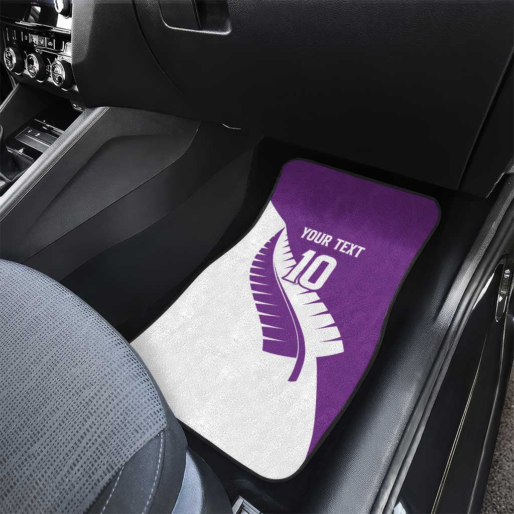Custom New Zealand Cricket Car Mats Kiwi Birds Haka Dance Purple Fern Sporty Style LT03 - Polynesian Pride