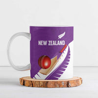 Custom New Zealand Cricket Ceramic Mug Kiwi Birds Haka Dance Purple Fern Sporty Style LT03 Purple - Polynesian Pride