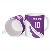 Custom New Zealand Cricket Ceramic Mug Kiwi Birds Haka Dance Purple Fern Sporty Style LT03 - Polynesian Pride