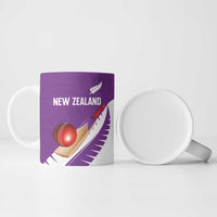 Custom New Zealand Cricket Ceramic Mug Kiwi Birds Haka Dance Purple Fern Sporty Style LT03 - Polynesian Pride
