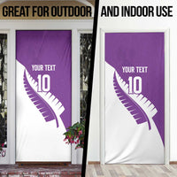Custom New Zealand Cricket Door Cover Kiwi Birds Haka Dance Purple Fern Sporty Style LT03 - Polynesian Pride