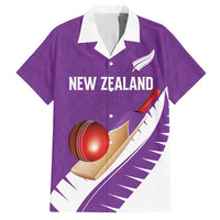 Custom New Zealand Cricket Hawaiian Shirt Kiwi Birds Haka Dance Purple Fern Sporty Style LT03 Purple - Polynesian Pride