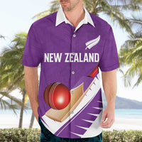 Custom New Zealand Cricket Hawaiian Shirt Kiwi Birds Haka Dance Purple Fern Sporty Style LT03 - Polynesian Pride