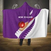 New Zealand Cricket Hooded Blanket Kiwi Birds Haka Dance Purple Fern Sporty Style LT03 - Polynesian Pride