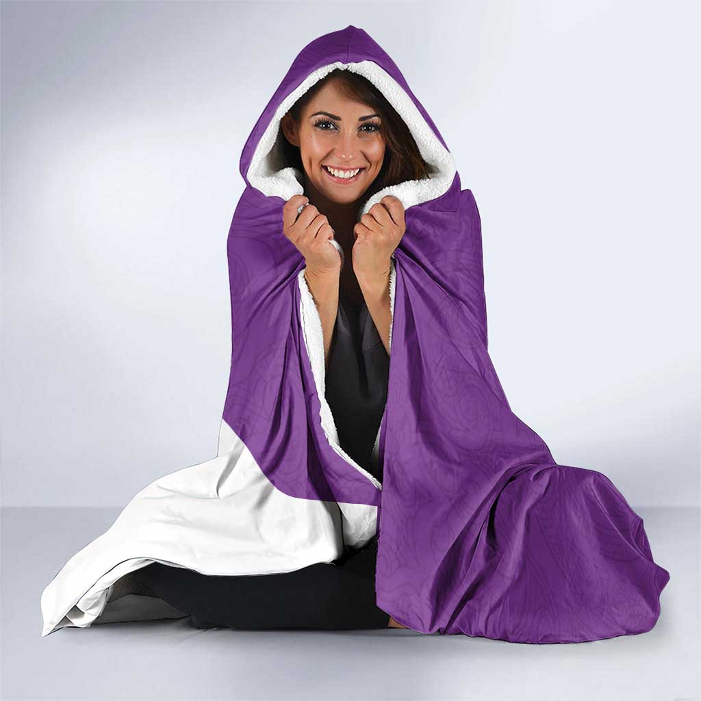 New Zealand Cricket Hooded Blanket Kiwi Birds Haka Dance Purple Fern Sporty Style LT03 - Polynesian Pride