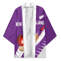 Custom New Zealand Cricket Kimono Kiwi Birds Haka Dance Purple Fern Sporty Style LT03 Unisex Purple - Polynesian Pride