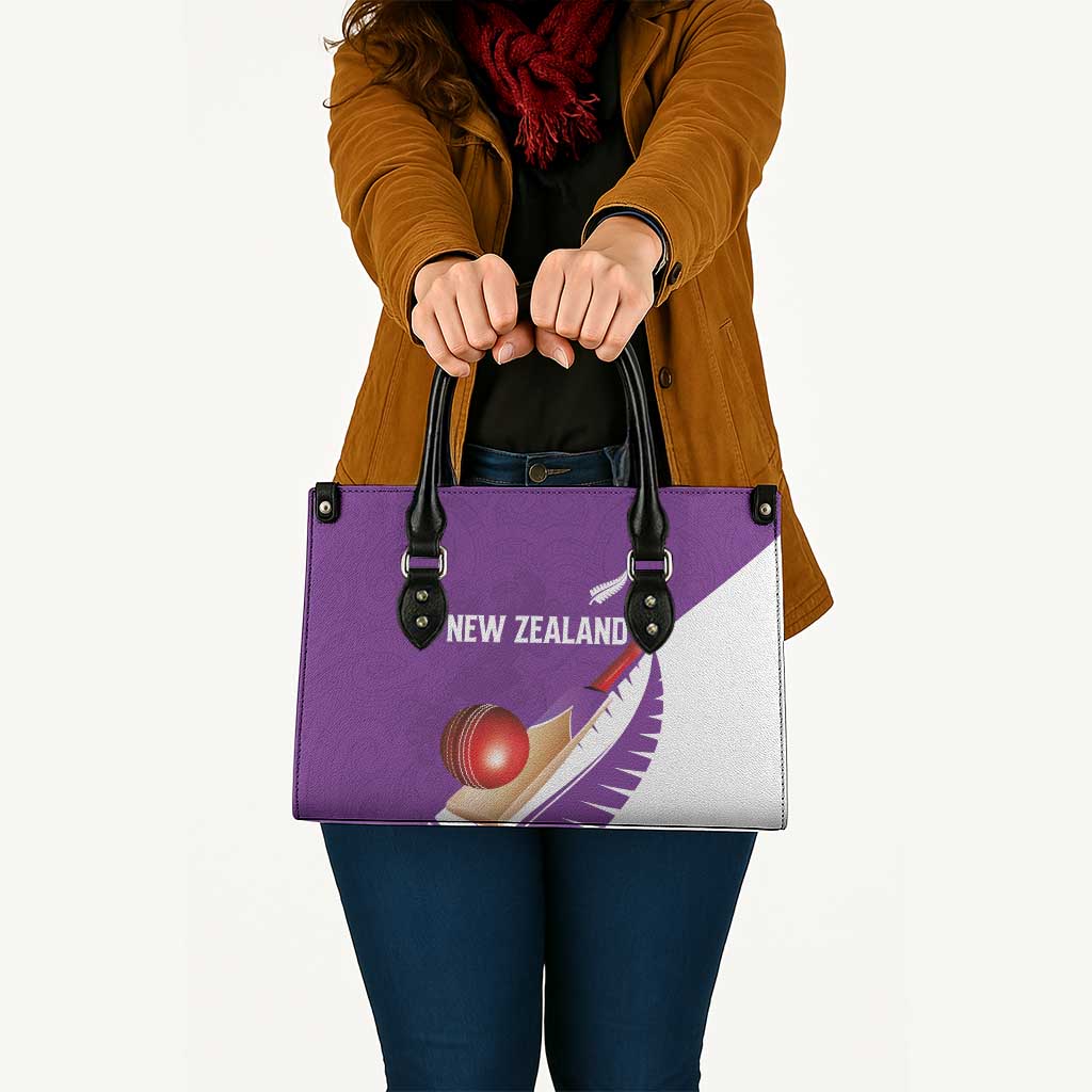 New Zealand Cricket Leather Bag Kiwi Birds Haka Dance Purple Fern Sporty Style LT03 - Polynesian Pride