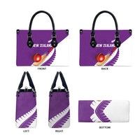 New Zealand Cricket Leather Bag Kiwi Birds Haka Dance Purple Fern Sporty Style LT03 - Polynesian Pride