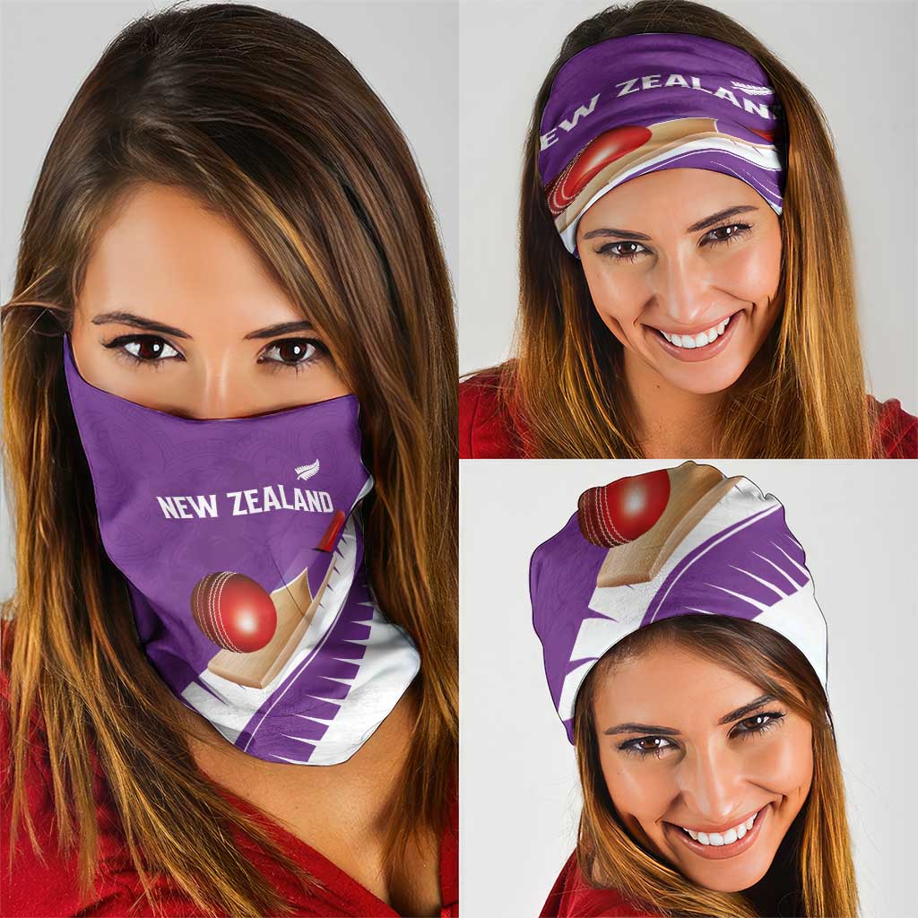 New Zealand Cricket Neck Gaiter Kiwi Birds Haka Dance Purple Fern Sporty Style LT03 - Polynesian Pride