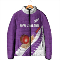 Custom New Zealand Cricket Padded Jacket Kiwi Birds Haka Dance Purple Fern Sporty Style LT03 - Polynesian Pride