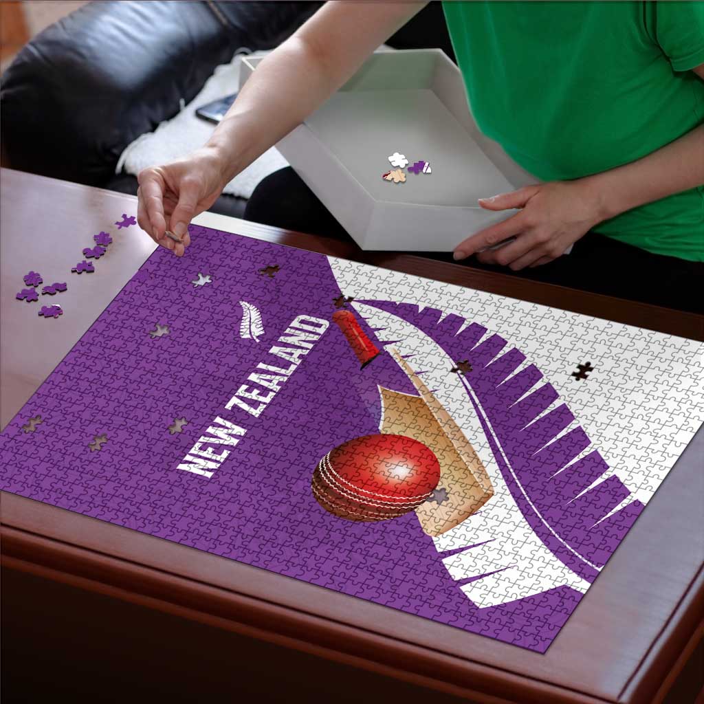 New Zealand Cricket Puzzle Kiwi Birds Haka Dance Purple Fern Sporty Style LT03 - Polynesian Pride