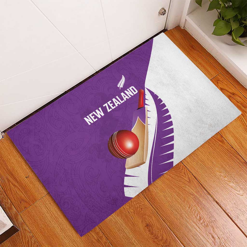 New Zealand Cricket Rubber Doormat Kiwi Birds Haka Dance Purple Fern Sporty Style LT03 - Polynesian Pride