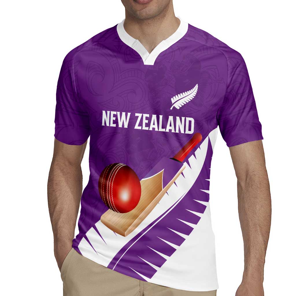 Custom New Zealand Cricket Rugby Jersey Kiwi Birds Haka Dance Purple Fern Sporty Style LT03 - Polynesian Pride
