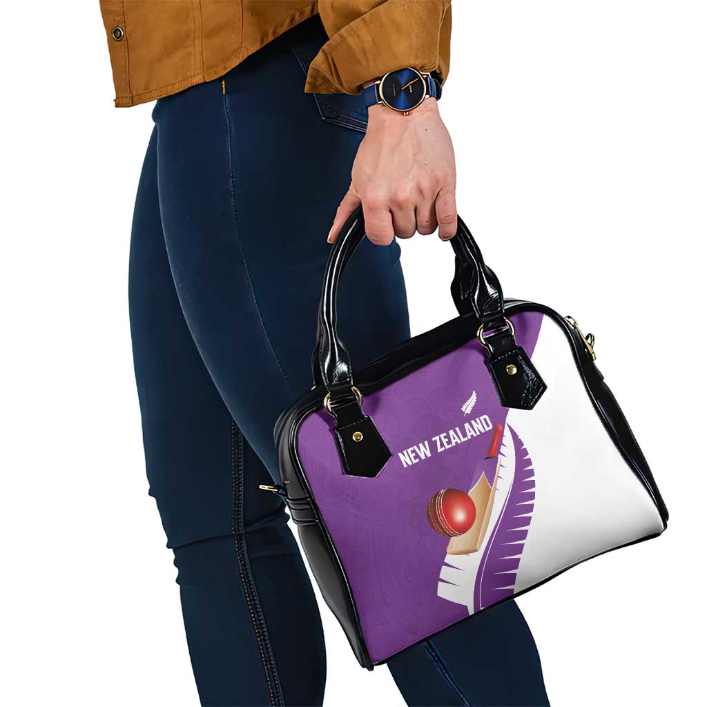 New Zealand Cricket Shoulder Handbag Kiwi Birds Haka Dance Purple Fern Sporty Style LT03 - Polynesian Pride