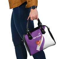 New Zealand Cricket Shoulder Handbag Kiwi Birds Haka Dance Purple Fern Sporty Style LT03 - Polynesian Pride