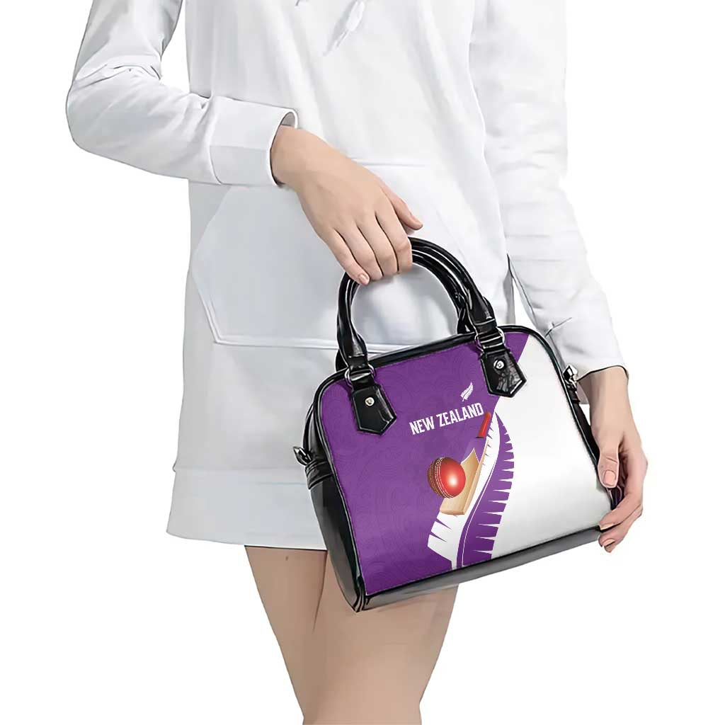 New Zealand Cricket Shoulder Handbag Kiwi Birds Haka Dance Purple Fern Sporty Style LT03 - Polynesian Pride