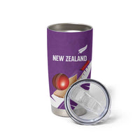 Custom New Zealand Cricket Tumbler Cup Kiwi Birds Haka Dance Purple Fern Sporty Style LT03 - Polynesian Pride