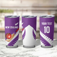 Custom New Zealand Cricket Tumbler Cup Kiwi Birds Haka Dance Purple Fern Sporty Style LT03 - Polynesian Pride