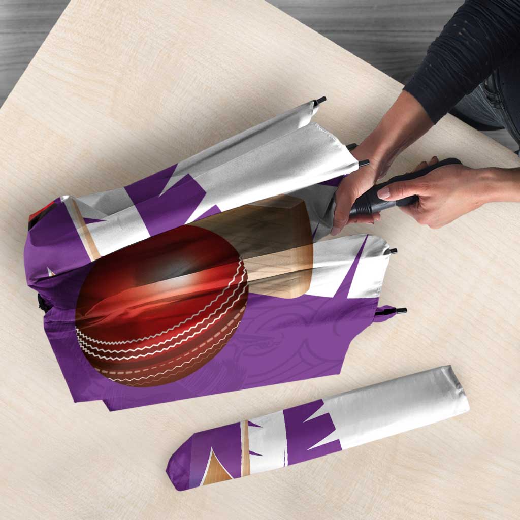 New Zealand Cricket Umbrella Kiwi Birds Haka Dance Purple Fern Sporty Style LT03 - Polynesian Pride