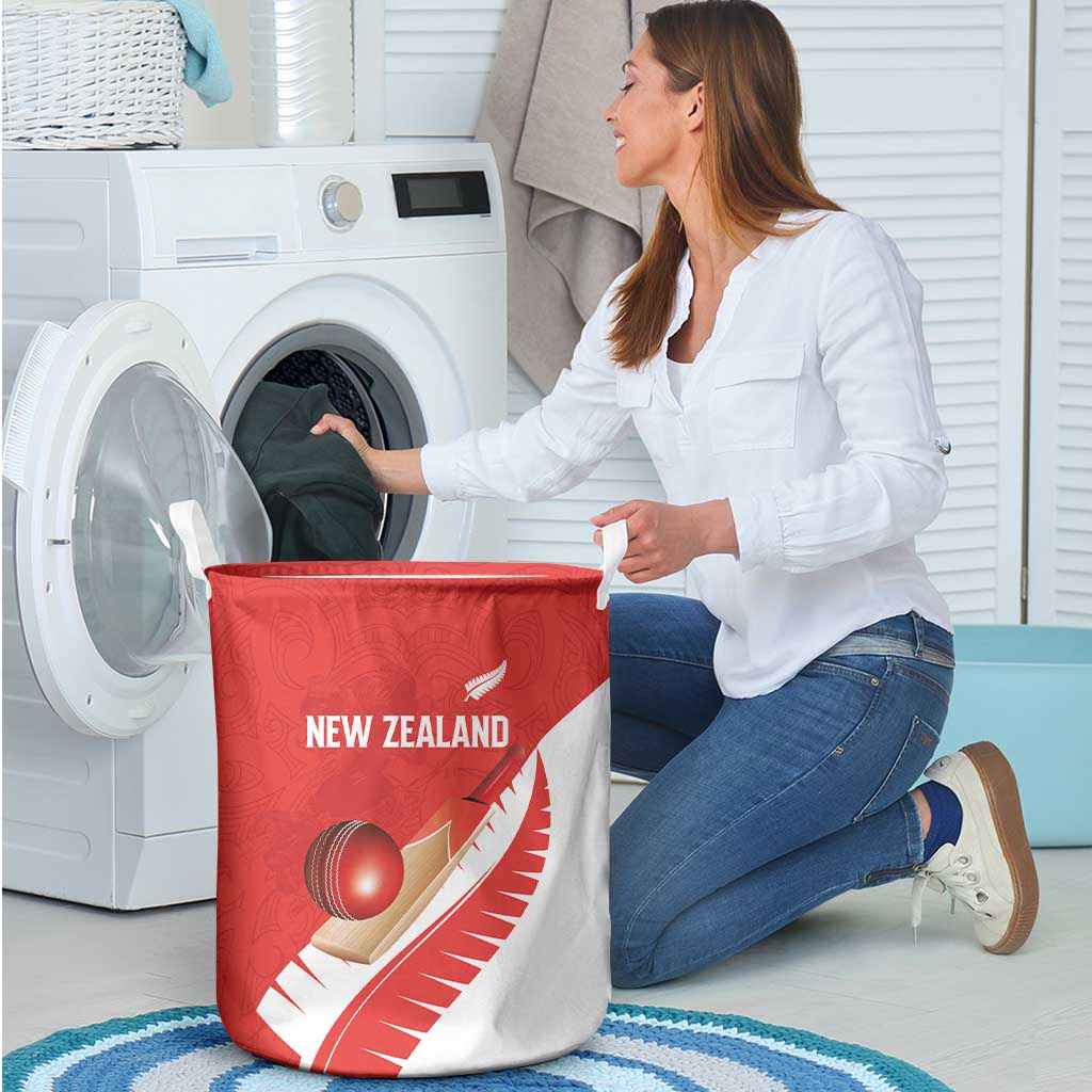New Zealand Cricket Laundry Basket Kiwi Birds Haka Dance Red Fern Sporty Style LT03 - Polynesian Pride