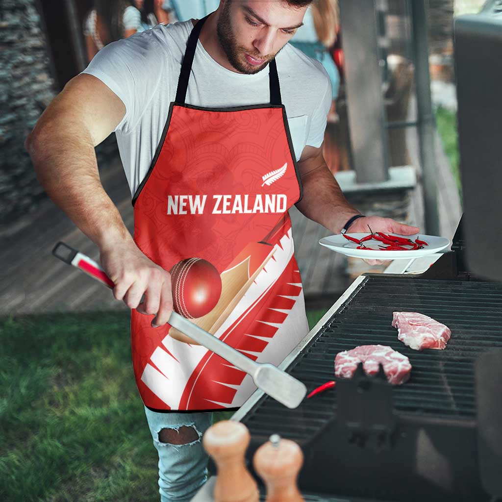 New Zealand Cricket Apron Kiwi Birds Haka Dance Red Fern Sporty Style LT03 - Polynesian Pride