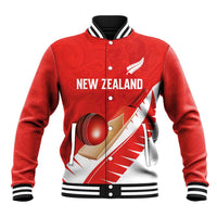 Custom New Zealand Cricket Baseball Jacket Kiwi Birds Haka Dance Red Fern Sporty Style LT03 Unisex Red - Polynesian Pride