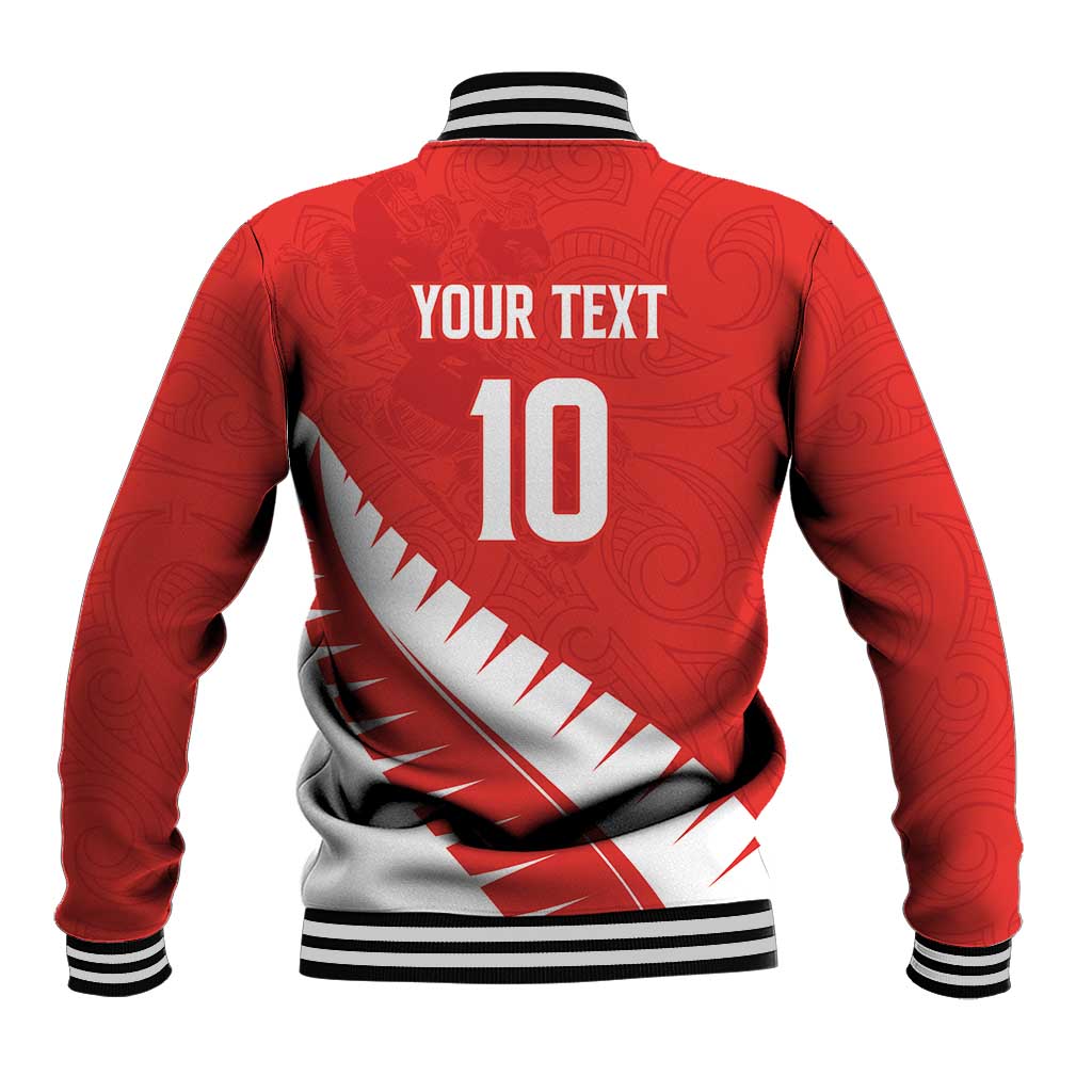 Custom New Zealand Cricket Baseball Jacket Kiwi Birds Haka Dance Red Fern Sporty Style LT03 - Polynesian Pride