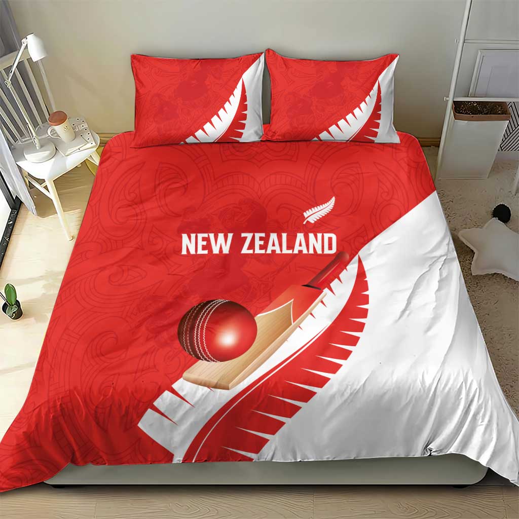 New Zealand Cricket Bedding Set Kiwi Birds Haka Dance Red Fern Sporty Style LT03 - Polynesian Pride