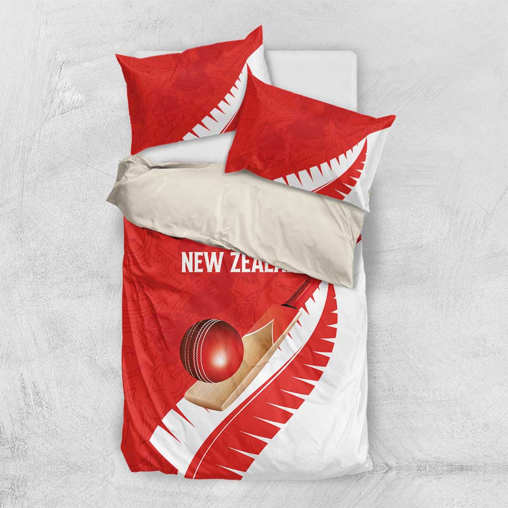 New Zealand Cricket Bedding Set Kiwi Birds Haka Dance Red Fern Sporty Style LT03 US Twin 172cm x 218cm Red - Polynesian Pride