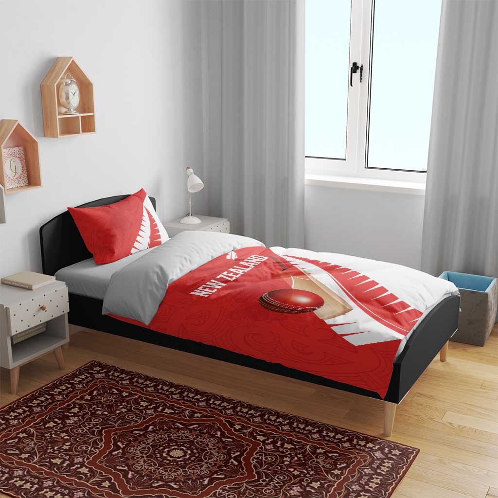 New Zealand Cricket Bedding Set Kiwi Birds Haka Dance Red Fern Sporty Style LT03 - Polynesian Pride